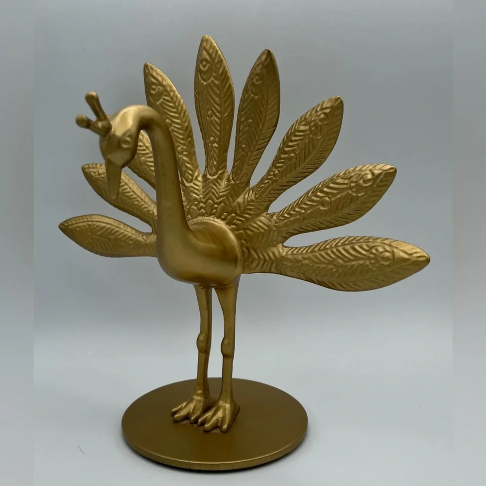 IKEA Gold Decorative Peacock Figurine 8”